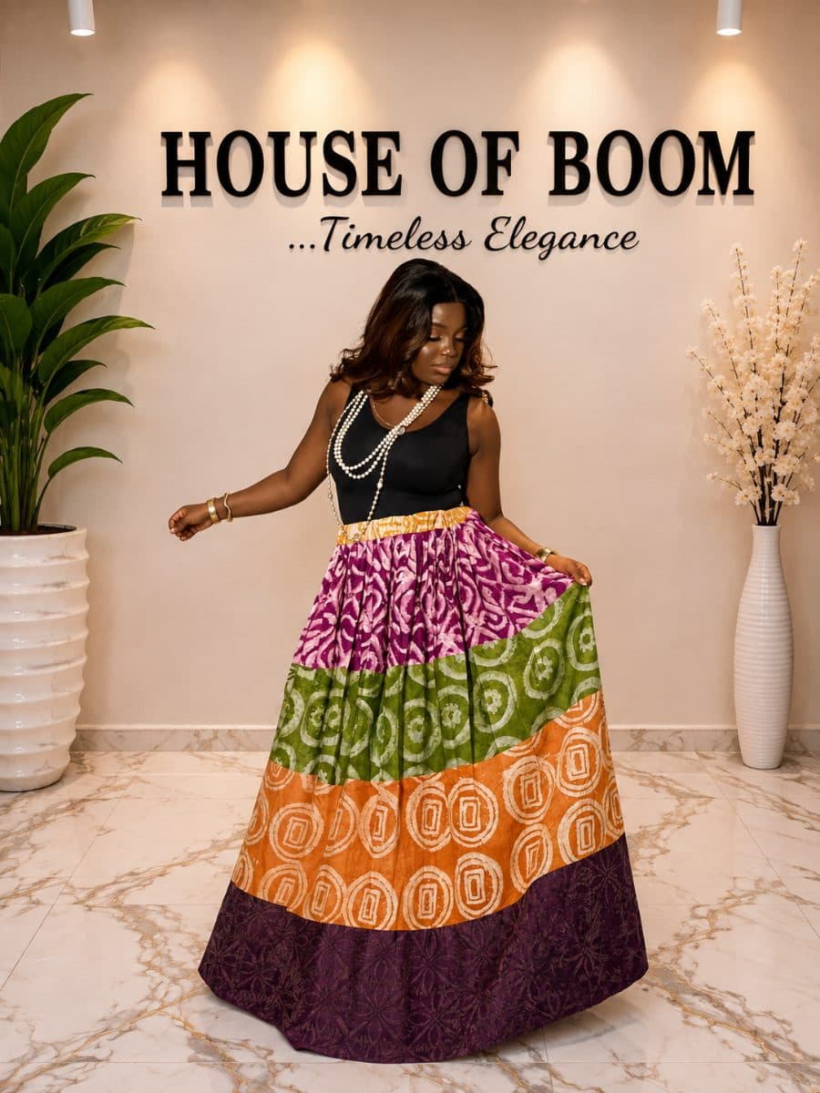 Adire Crepe Skirt